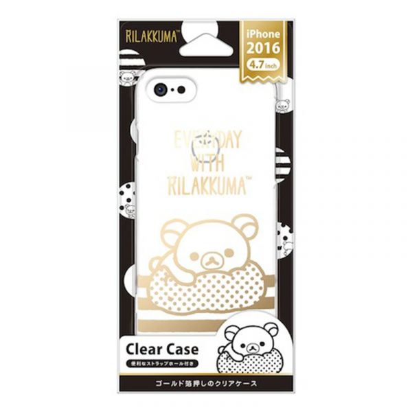 拉拉熊懶懶熊趴點點枕頭燙金iPhone 8 7 4.7吋透明手機保護殼 【iP82404】 