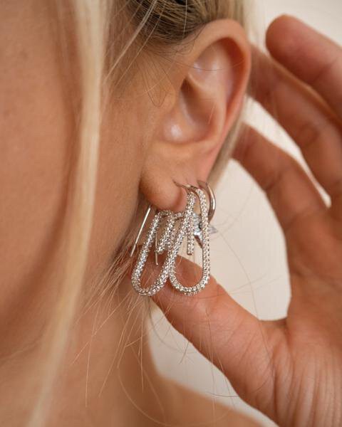 迴紋針造型耳環 