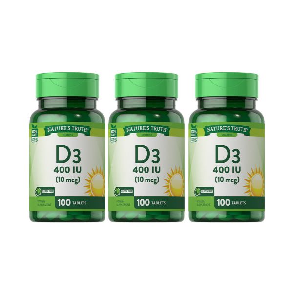 綠萃淨 非活性維生素D3錠x3瓶組(100錠/瓶) 維生素D3,非活性D3,鈣,D3