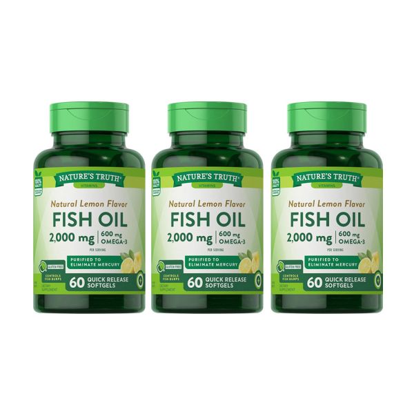 綠萃淨 TG型魚油檸檬味軟膠囊x3瓶組(60粒/瓶) 魚油,TG型魚油,Omega-3,EPA,DHA