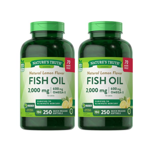 【即期品】TG型魚油檸檬味軟膠囊x2瓶組(250粒/瓶)_效期至2025/6/30 魚油,TG型魚油,Omega-3,EPA,DHA