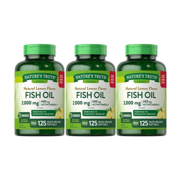 綠萃淨 TG型魚油檸檬味軟膠囊x3瓶組(125粒/瓶) 魚油,TG型魚油,Omega-3,EPA,DHA