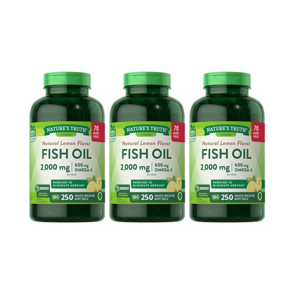 【即期品】TG型魚油檸檬味軟膠囊x3瓶組(250粒/瓶)_效期至2025/6/30 魚油,TG型魚油,Omega-3,EPA,DHA