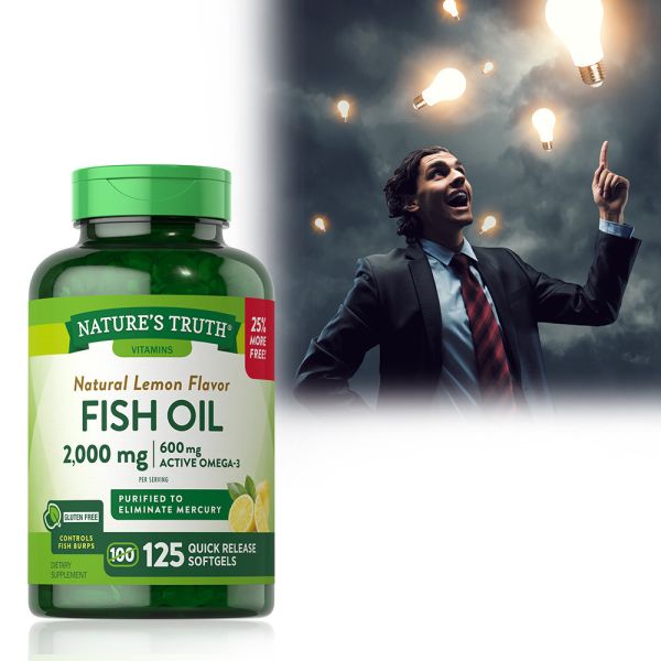 綠萃淨 TG型魚油檸檬味軟膠囊(125粒/瓶) 魚油,TG型魚油,Omega-3,EPA,DHA