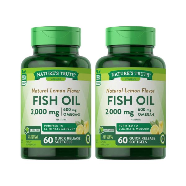 綠萃淨 TG型魚油檸檬味軟膠囊x2瓶組(60粒/瓶) 魚油,TG型魚油,Omega-3,EPA,DHA