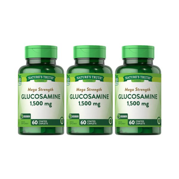 綠萃淨 敏捷葡萄糖胺1500mg活力錠x3瓶組(60錠/瓶) 葡萄糖胺,玻尿酸,行動靈活