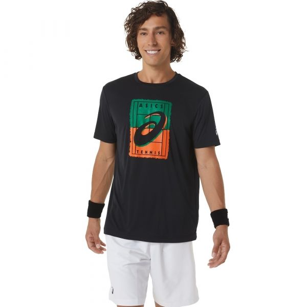 ASICS 亞瑟士 短袖上衣 男款 網球 上衣 訓練上衣 黑綠橘款 短袖
網球服
網球
亞瑟士