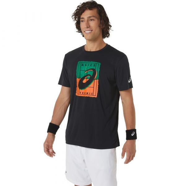 ASICS 亞瑟士 短袖上衣 男款 網球 上衣 訓練上衣 黑綠橘款 短袖
網球服
網球
亞瑟士