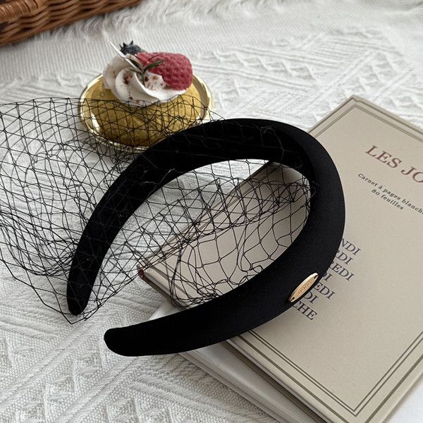 法式網紗多用髮箍-基礎黑 質感女帽,設計師女帽,法式女帽