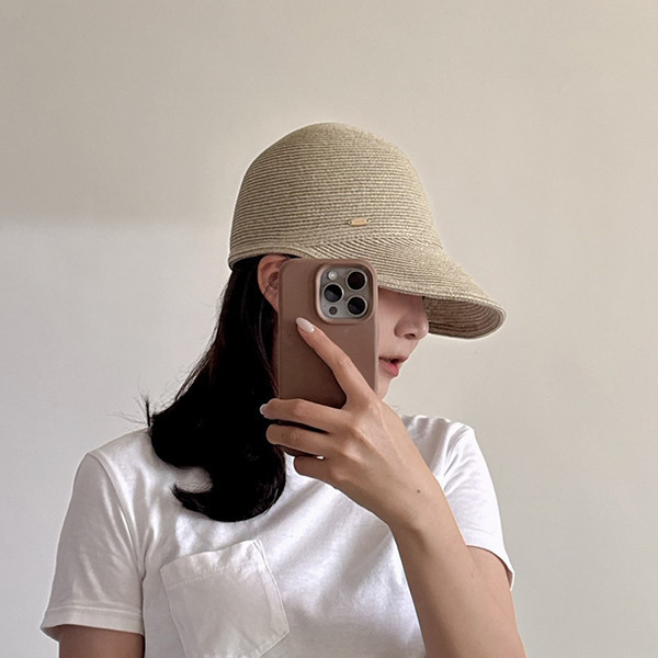 新品-日系簡約馬術風格草編帽-米灰 質感女帽,設計師女帽,法式女帽,羊毛帽,貝蕾帽,畫家帽,馬術帽