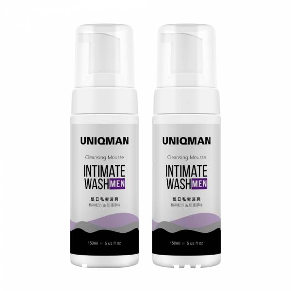 UNIQMAN Intimate Cleansing Mousse (150ml/bottle) x 2 bottles 男性私密慕斯,私密處清潔,私密處保養