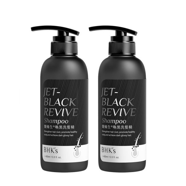 BHK's Jet-Black Rejuvenation Shampoo (400ml/bottle) x 2 bottles 白髮原因,洗出黑髮,平衡油脂,強健髮根,維持頭皮健康,少年白,壓力型白髮,改善白髮,黑髮洗髮精,白髮變黑髮