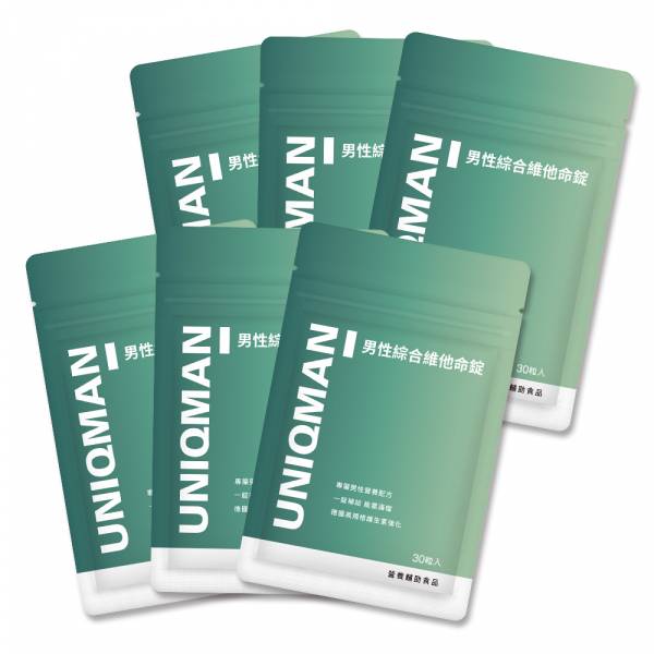 UNIQMAN Men's Multivitamin Tablets (30 tablets/bag) x 6 bags 