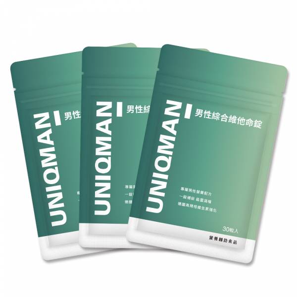 UNIQMAN Men's Multivitamin Tablets (30 tablets/bag) x 3 bags 