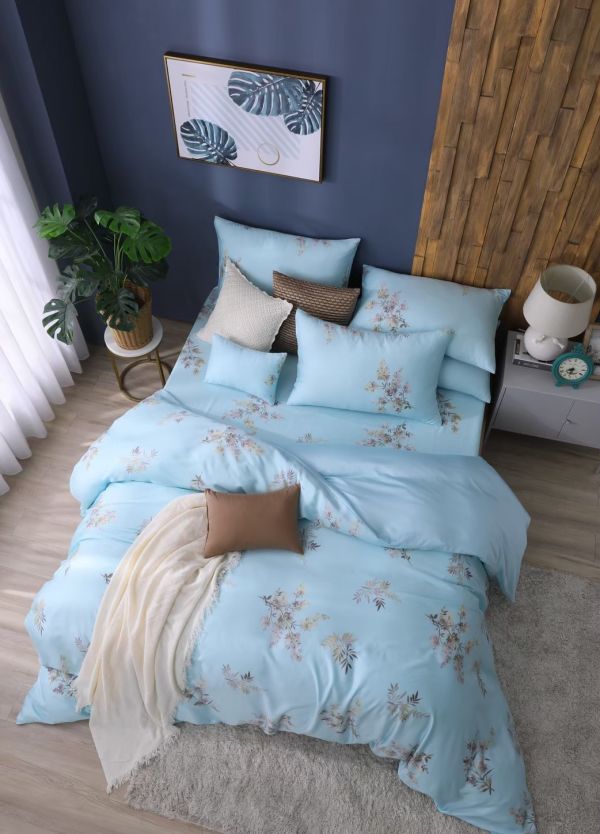 (出清)清新佳人-藍-床包兩用被 40支天絲-220織萊賽爾(適用於33公分以下床墊) 萊賽爾,天絲,寢具,床包,枕套,被套