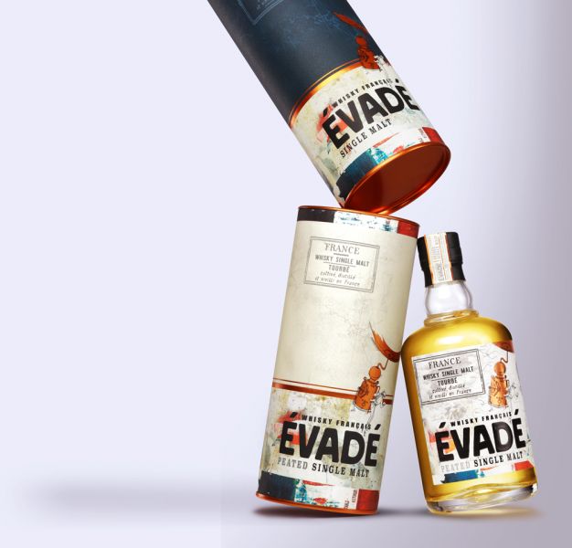 Evadé法國單一純麥泥煤雙桶威士忌Whisky Evade Single Malt Peated with Giftbox ÉVADÉ,法國,單一純麥,泥煤,雙桶,威士忌,