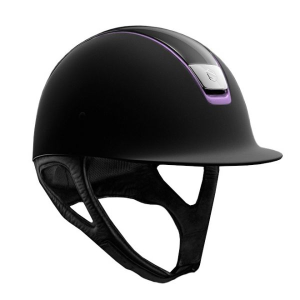 SAMSHIELD 訂製款騎士帽 (霧黑/粉紫飾框/亮黑頂/S) 不含帽襯，需另外加購 