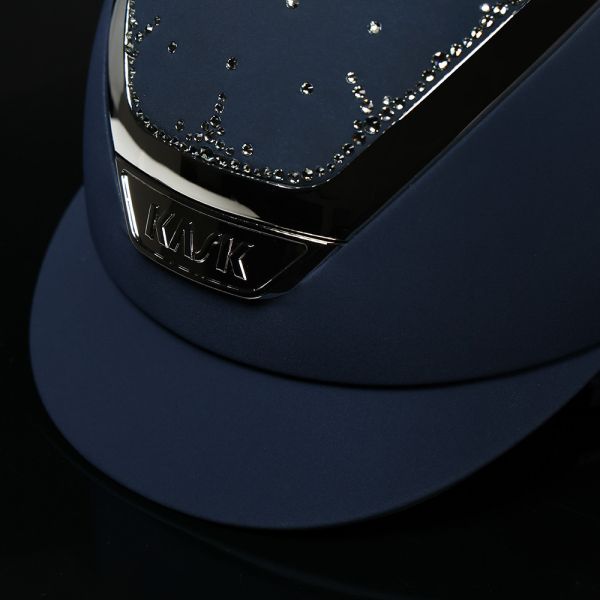 KASK 透氣騎士帽 (深藍盔/施華洛世奇鑽飾頂/大帽沿/M) 
