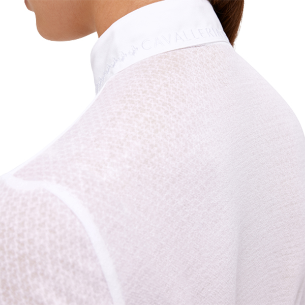 CAVALLERIA TOSCANA 女用比賽衫(白色/長袖/手臂背部網狀透氣/XS/S) 