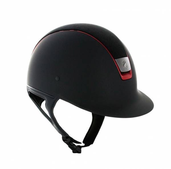 SAMSHIELD 訂製款騎士帽 (類麂皮帽頂/紅色飾框/M) 不含帽襯，需另外加購 