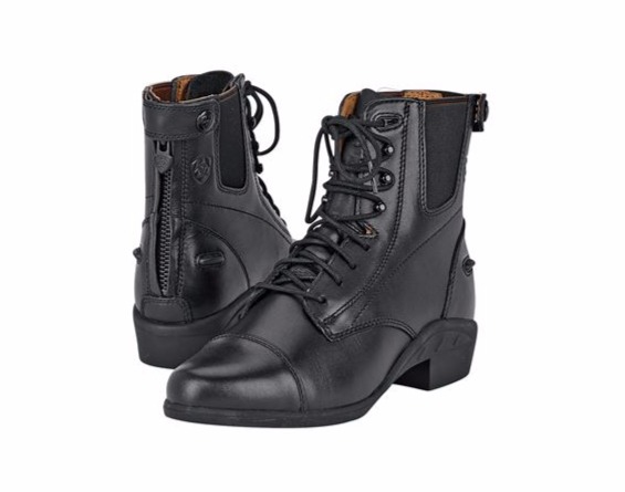 ARIAT 女短筒皮靴 (第一代/鞋帶拉鍊設計/黑色)   