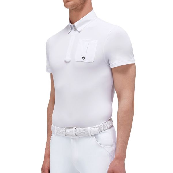 CAVALLERIA TOSCANA 男用比賽衫(白色/短袖/XS) 
