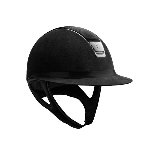 SAMSHIELD 2.0 訂製款騎士帽 (新款/大帽沿/麂皮黑盔/黑皮頂/銀黑框牌/L) 不含帽襯，需另外加購 