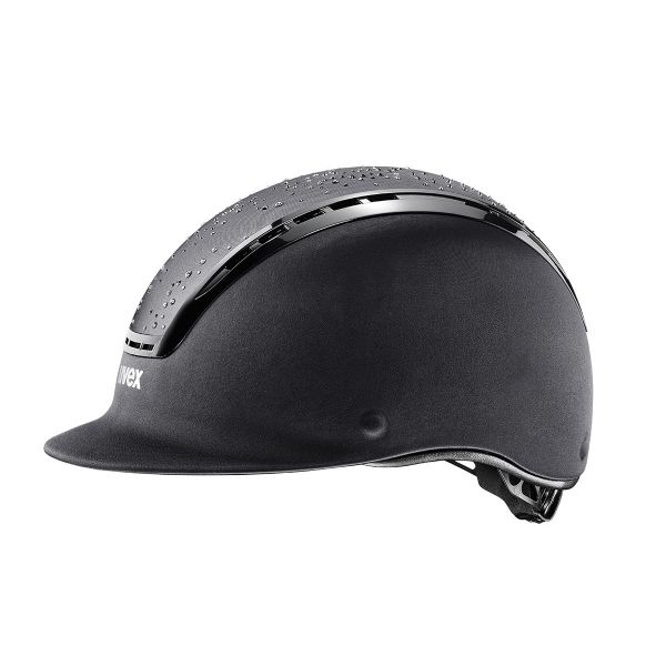 UVEX 鑲鑽透氣騎士帽 (布面/鑽頂/黑色) 