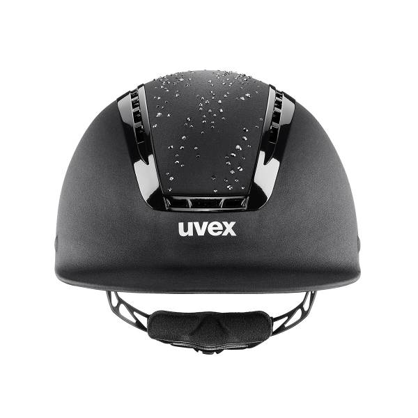 UVEX 鑲鑽透氣騎士帽 (布面/鑽頂/黑色) 
