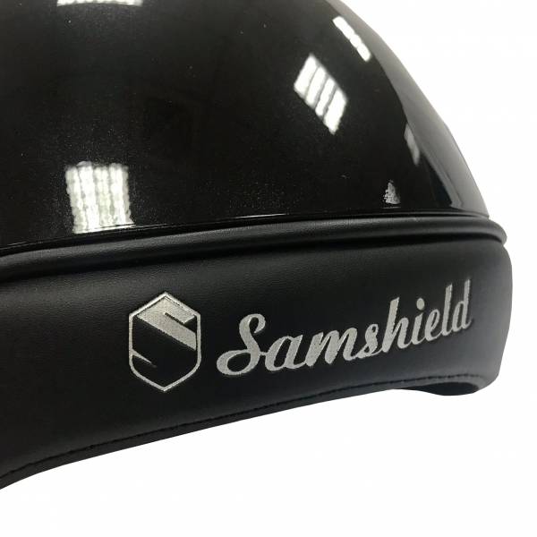 SAMSHIELD 訂製款騎士帽 (霧黑/粉紫飾框/亮黑頂/S) 不含帽襯，需另外加購 
