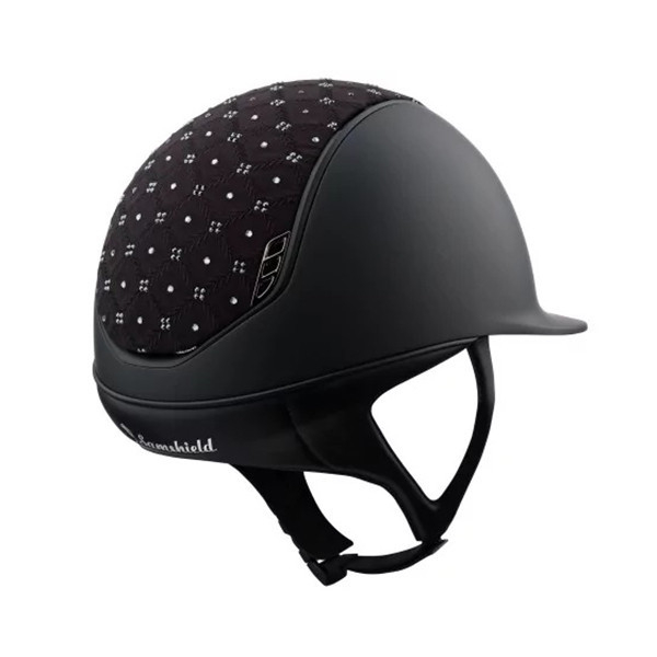 SAMSHIELD 2.0 訂製款騎士帽 (新款/霧黑/麂皮頂/施華洛世奇花鑽頂/M) 不含帽襯，需另外加購 