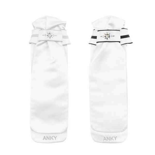 ANKY 女款比賽用白色領巾 (2色可選/水晶裝飾/附水洗網袋) 