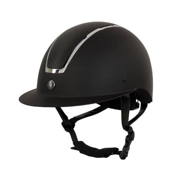 BR 透氣騎士帽 (霧黑盔銀框碳纖維頂/大帽沿/M/L) 