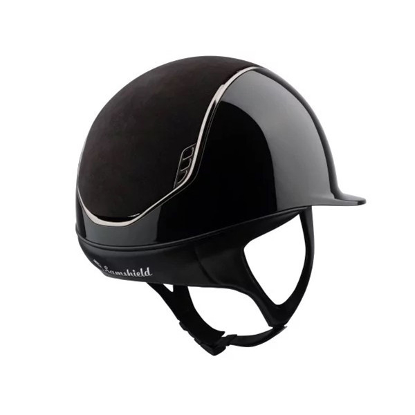 SAMSHIELD 2.0 訂製款騎士帽 (新款/亮黑盔/麂皮頂/鑽飾銀黑牌/M) 不含帽襯，需另外加購 