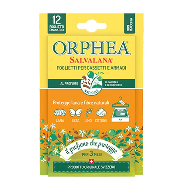 義大利ORPHEA歐菲雅 佛手柑衣物環境保護片-全面取代樟腦丸(12片)24盒裝 