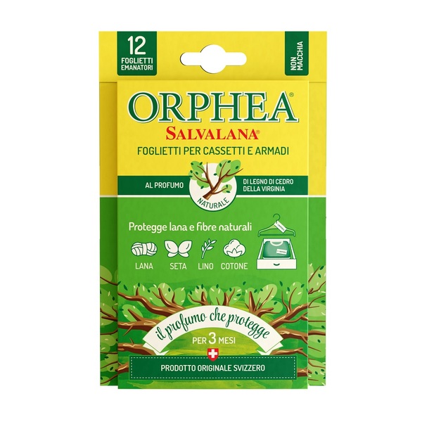 義大利ORPHEA歐菲雅 原木香氣衣物環境保護片-全面取代樟腦丸(12片) 24盒裝 