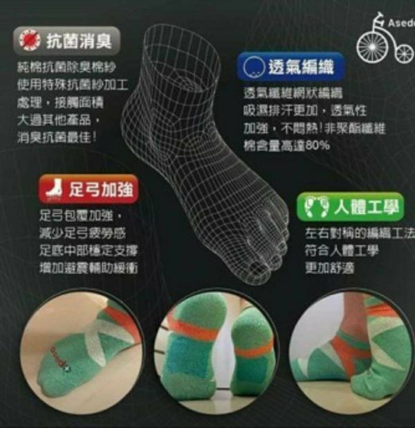 台灣製亞斯多ASEDO 輕壓機能足弓抗菌除臭襪16雙/組 