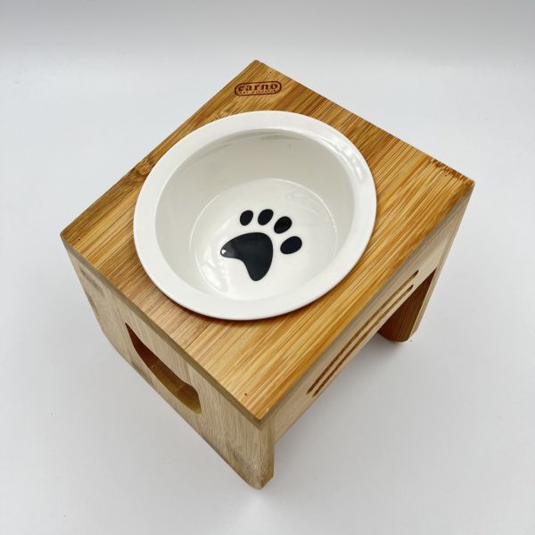 斜口木碗架-陶瓷碗 