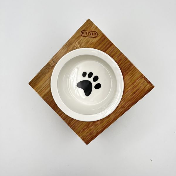 斜口木碗架-陶瓷碗 