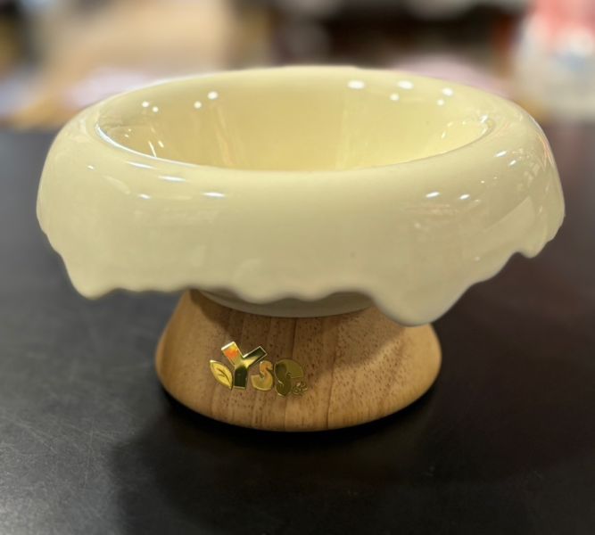 【YSS】童話森林噴泉兩用原木瓷碗 寵物碗,貓咪碗,原木瓷碗