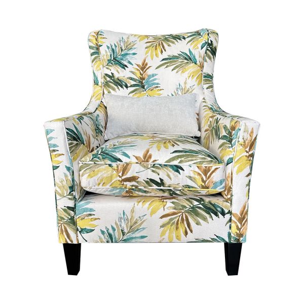 維納斯高背主人椅-白葉花 Hampton Castle,漢汀堡,沙發.美式沙發,單人沙發,布沙發,主人椅,椅子