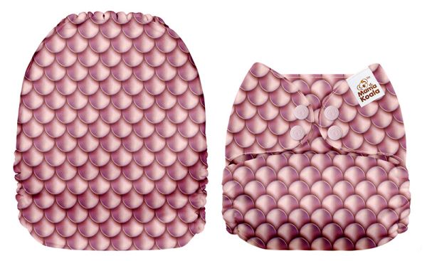 粉紫魚鱗 環保尿布,布尿布,mk,尿布特價,便宜尿布,省錢尿布