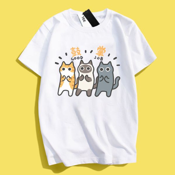 貓咪-好棒棒 印花短袖 柴犬,貓咪,T恤,百搭,網路購物,萌經濟,可愛,卡通,狗狗,凱蒂貓