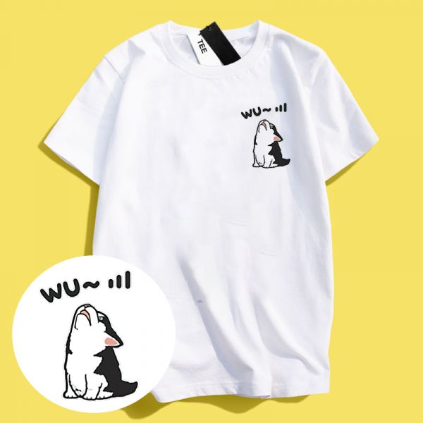 哈士奇-Wu~印花短袖 柴犬,貓咪,T恤,百搭,網路購物,萌經濟,可愛,卡通,狗狗,凱蒂貓