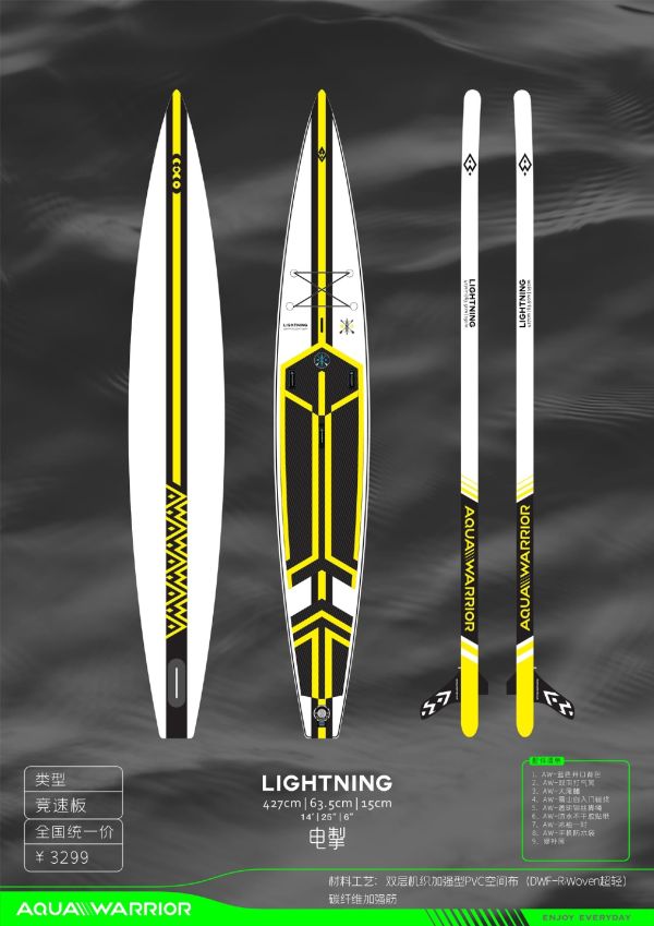 AquaWarrior Lightning 雷掣 AquaWarrior,Lightning,suptw,競技板,sup競技板,充氣sup,suptw