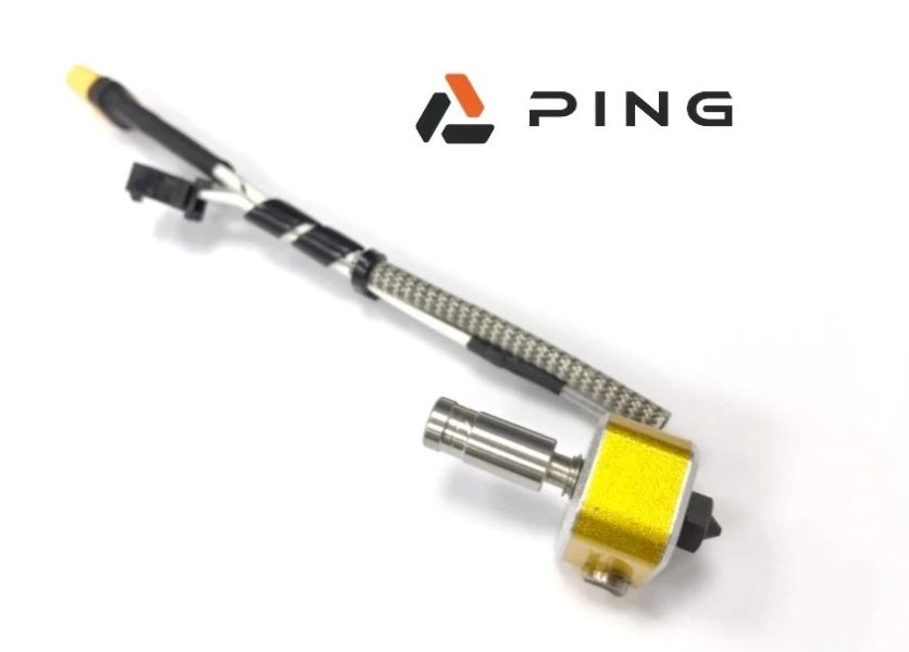 PING 硬化鋼加熱棒噴頭組-雙噴專用【碳纖尼龍/玻纖尼龍料專用】(0.4、0.6mm,24v,50w) 
