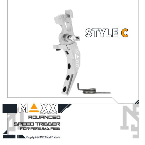 MAXX 電槍用 Style C 進階 競技級 弧形扳機 (銀色) MAXX,電槍用,AEG,Style C,進階,競技級,弧形扳機,銀色,MX-TRG002SCS