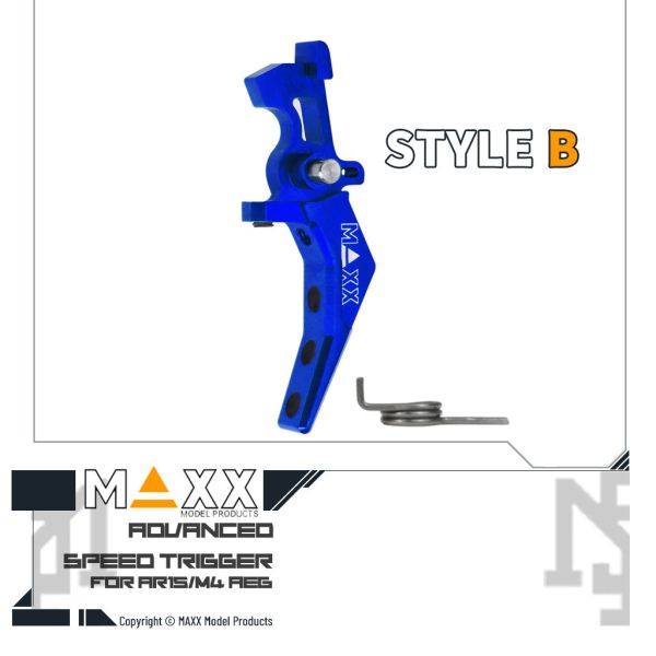 MAXX 電槍用 Style B 進階 競技級 彎扳機 (藍色) MAXX,電槍用,AEG,Style B,進階,競技級,彎扳機,藍色,MX-TRG002SBU