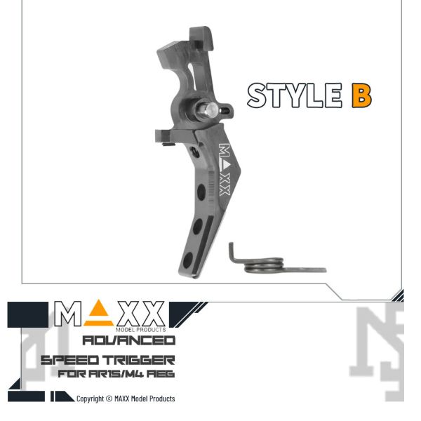 MAXX 電槍用 Style B 進階 競技級 彎扳機 (鈦灰) MAXX,電槍用,AEG,Style B,進階,競技級,彎扳機,鈦灰,MX-TRG002SBT