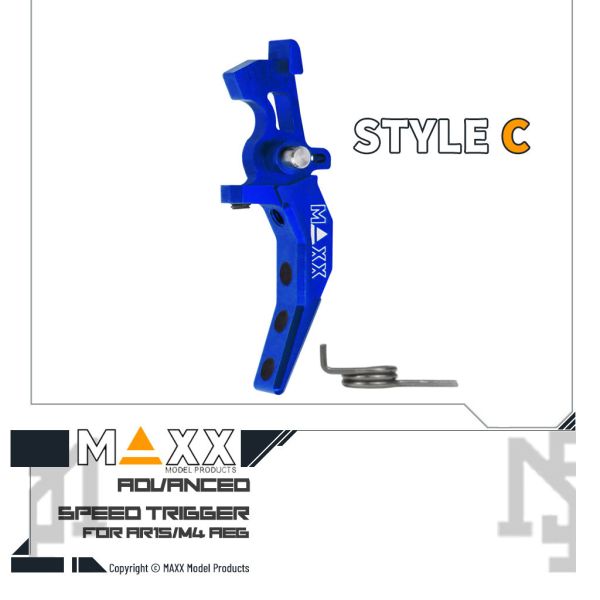 MAXX 電槍用 Style C 進階 競技級 弧形扳機 (藍色) MAXX,電槍用,AEG,Style C,進階,競技級,弧形扳機,藍色,MX-TRG002SCU